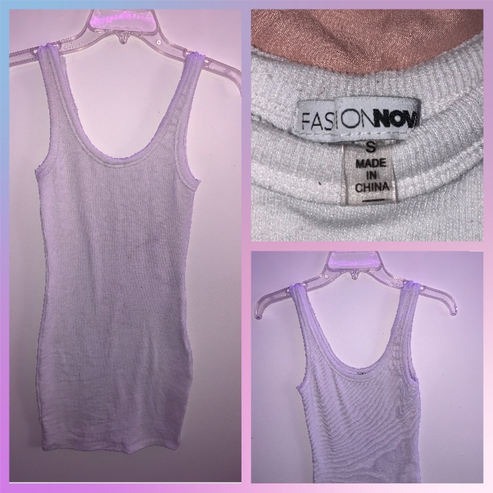 FashionNova Simple White Bodycon Dress